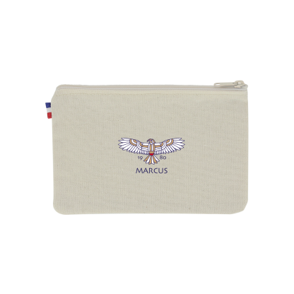 Petite Pochette De Voyage En Coton Recyclé 250g ANDRÉE Marquage Quadri