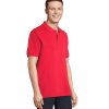 Polo Mixte En Coton Bio 210g PEGASE Rouge De Côté