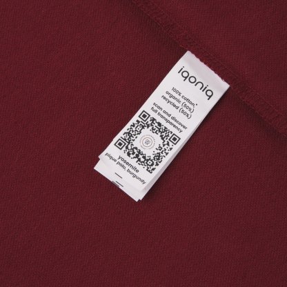 Polo Mixte En Coton Bio Et Recyclé 220g YOSEMITE Bordeaux Avec Passeport Numérique