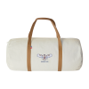 Sac Polochon En Coton Recyclé 250g 50x23cm LÉON Marron Marquage Quadri Blanc
