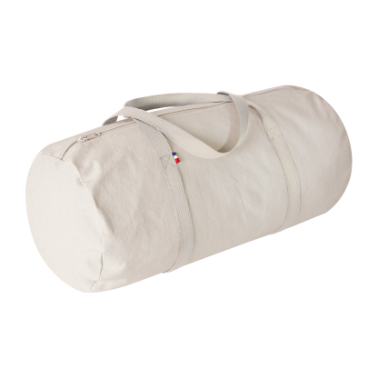 Sac Polochon En Coton Recyclé 250g 50x23cm LÉON Naturel Anses à Plat