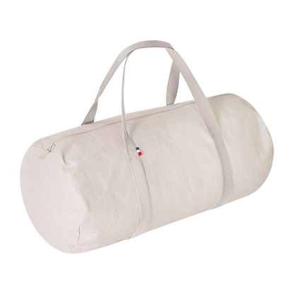 Sac Polochon En Coton Recyclé 250g 50x23cm LÉON Naturel Anses Poignée