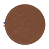 Sous Verre Rond En Cuir Végétal BOCK Cognac Avec Incrustation