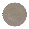 Sous Verre Rond En Cuir Végétal BOCK Gris Clair Avec Marquage à Chaud