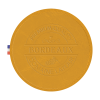 Sous Verre Rond En Cuir Végétal BOCK Moutarde Avec Incrustation