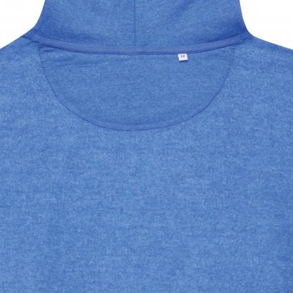 Sweat à Capuche Mixte Avec Zip En Coton Bio Et Recyclé 340g ABISKO Bleu Détail Intérieur