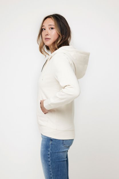 Sweat à Capuche Mixte Avec Zip En Coton Bio Et Recyclé 340g ABISKO Naturel De Côté