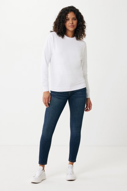 Sweat Shirt Mixte En Coton Bio Et Recyclé 280g ETOSHA Blanc Porté