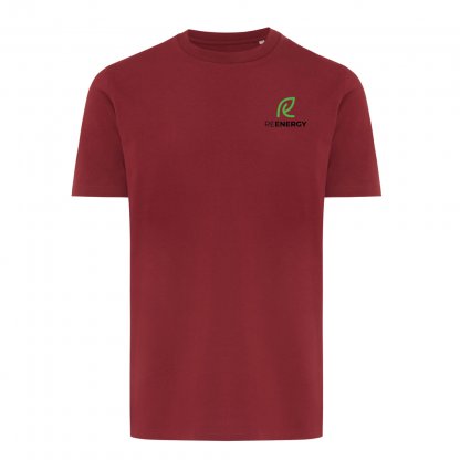 T Shirt Mixte En Coton Bio Et Recyclé 180g BRETT Bordeaux Avec Marquage