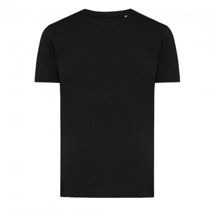 T Shirt Mixte En Coton Bio Et Recyclé 180g BRETT Noir De Face