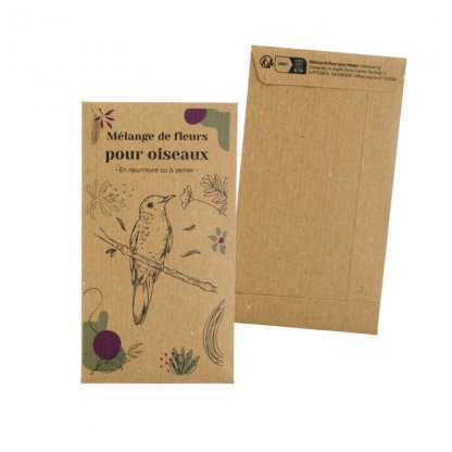 Olla En Terre Cuite Double Usage BIRD Mélange De Fleurs Pour Oiseaux