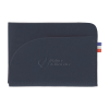 Porte Cartes En Cuir Végétal MARTA Bleu Marine Incrustation