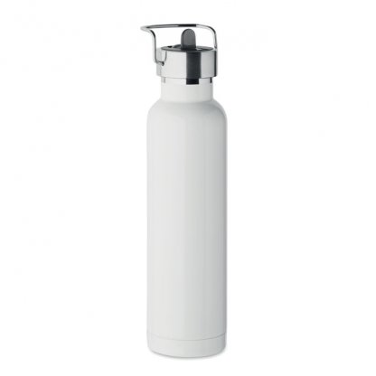 Bouteille Double Paroi En Inox Recyclé Avec Paille Intégrée 660ml RIFLOW Blanc Ouverte