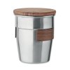 Gobelet En Inox Recyclé Avec Poignée Et Couvercle En Noyer 350ml WALNUT Argent De Dos Gobelet En Inox Recyclé Avec Poignée Et Couvercle En Noyer 350ml WALNUT Argent De Dos
