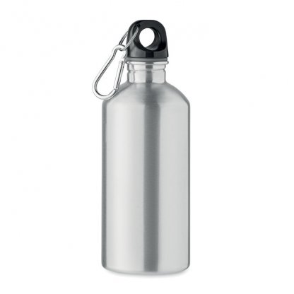 Gourde En Inox Recyclé Avec Mousqueton 500ml REMID MOSS Argent