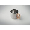 Mug Double Paroi En Inox Recyclé Avec Poignée En Bois 350ml ACERO Argent Détail