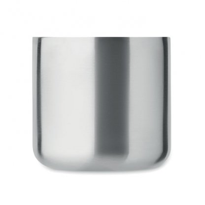 Mug Double Paroi En Inox Recyclé Avec Poignée En Bois 350ml ACERO Zoom Argent