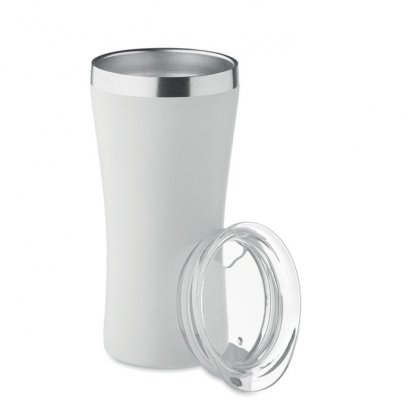 Petit Gobelet Double Paroi En Inox Recyclé 160ml OZ. Blanc Avec Bouchon à Part