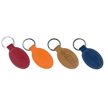 Porte Clés Ovale En Cuir Recyclé Coloris OVALE KEYS