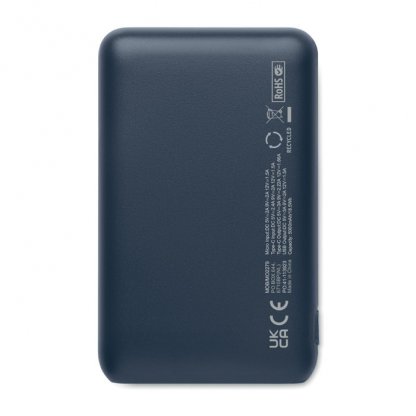 Powerbank En Plastique Recyclé 5000mAh POWER52C Bleu Marine De Dos