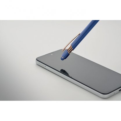 Stylet : Stylo 2 En 1 En Aluminium Recyclé SCRIBBLE Bleu Côté Stylet Tactile