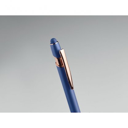 Stylet : Stylo 2 En 1 En Aluminium Recyclé SCRIBBLE Bleu Détail Haut Stylo