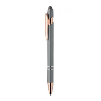 Stylet : Stylo 2 En 1 En Aluminium Recyclé SCRIBBLE Gris De Côté