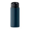 Bouteille Avec Paille Intégrée En Inox Recyclé 500ml SPOT Bleu Marine De Face Bouteille Avec Paille Intégrée En Inox Recyclé 500ml SPOT Bleu Marine De Face