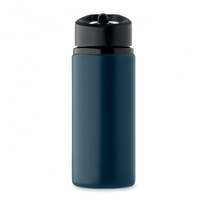 Bouteille Avec Paille Intégrée En Inox Recyclé 500ml SPOT Bleu Marine De Face