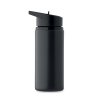 Bouteille Avec Paille Intégrée En Inox Recyclé 500ml SPOT Noir De Côté Bouteille Avec Paille Intégrée En Inox Recyclé 500ml SPOT Noir De Côté