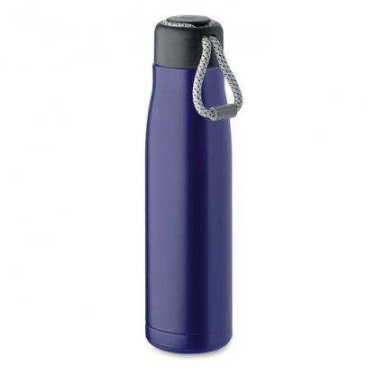 Bouteille Double Paroi En Inox Recyclé Avec Poignée Corde 500ml CORDLE Bleu Royal Photo Principale