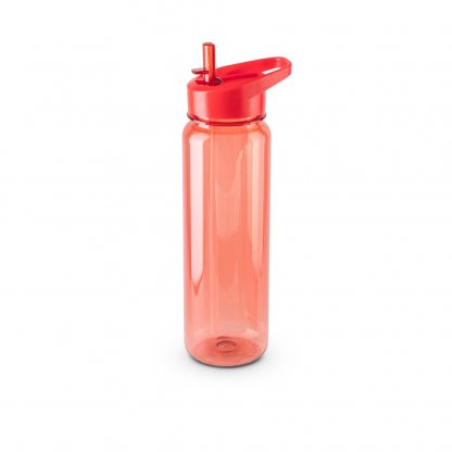 Bouteille De Sport Avec Paille En PET Recyclé 750ml GILMORE Rouge Ouvert