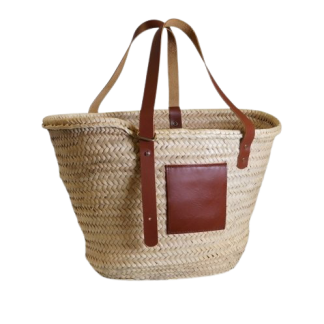 Grand panier publicitaire en paille - 46x28x32cm - RIVIERA