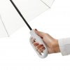 Parapluie Pliable Automatique Avec Mousqueton En PET Recyclé Ø108cm YARA Blanc Prise En Main Parapluie Pliable Automatique Avec Mousqueton En PET Recyclé Ø108cm YARA Blanc Prise En Main