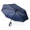 Parapluie Pliable Automatique Avec Mousqueton En PET Recyclé Ø108cm YARA Bleu Marine Ouvert Parapluie Pliable Automatique Avec Mousqueton En PET Recyclé Ø108cm YARA Bleu Marine Ouvert