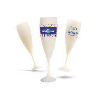 Flute à champagne réutilisable promotionnelle en bioplastique - 140ml - BIO CHAMPAGNE VERRE