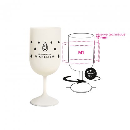 Verre à Vin Réutilisable En Bioplastique 180ml BIO WINEGLASS Marquage 1 Couleur