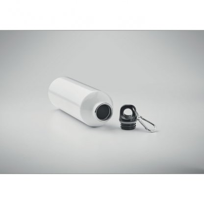 Gourde En Inox Recyclé Avec Mousqueton 750ml REBIG MOSS Blanc à Plat