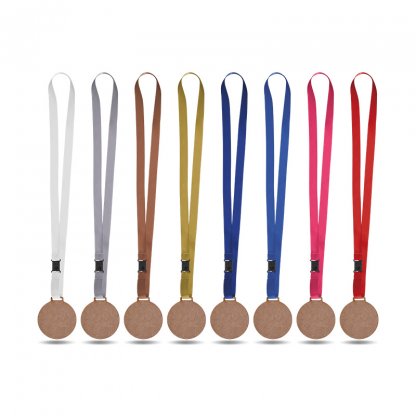 Médaille En Bois MDF Avec Cordon Satin BOLT XL Tous Les Coloris