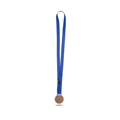 Médaille En Bois MDF Avec Cordon Satin BOLT Bleu Clair