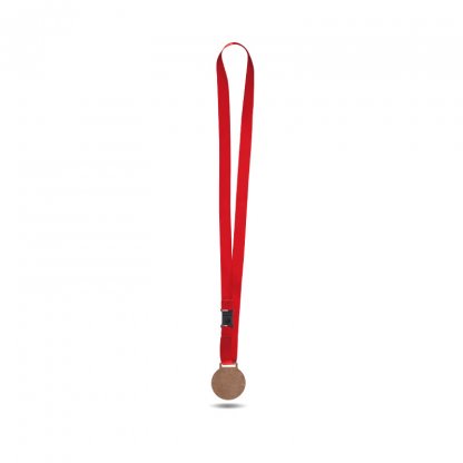 Médaille En Bois MDF Avec Cordon Satin BOLT Rouge