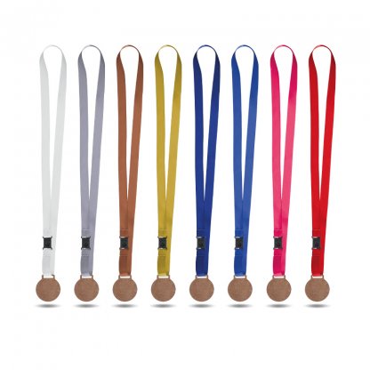 Médaille En Bois MDF Avec Cordon Satin BOLT Tous Les Coloris