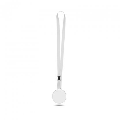 Médaille En Plastique Avec Cordon Satin PLASTA XL Blanc