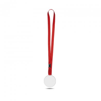 Médaille En Plastique Avec Cordon Satin PLASTA XL Rouge