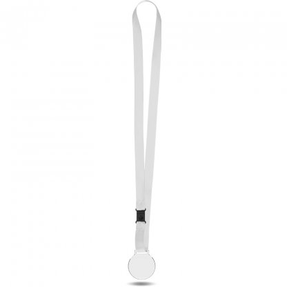 Médaille En Plastique Avec Cordon Satin PLASTA Blanc