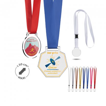 Médaille En Plastique Avec Cordon Satin PLASTA Ensemble