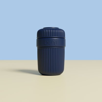 Mug Réutilisable Et Nomade Bio Sourcé 350ml BINI MUG Bleu Nuit