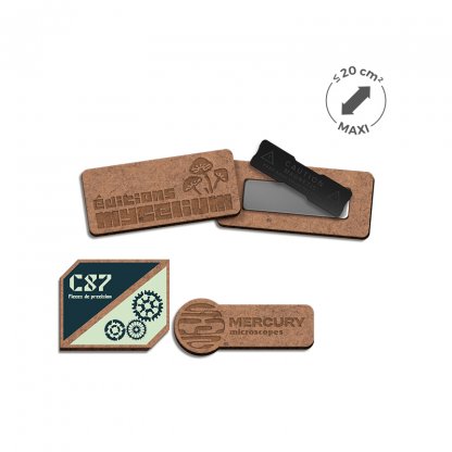 Badge Sur Mesure En Bois MDF Avec Aimant AIMANT Photo Principale