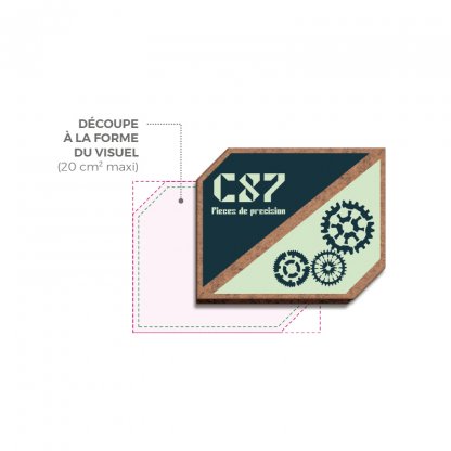 Badge Sur Mesure En Bois MDF Avec Aimant AIMANT Zone Découpe à La Forme
