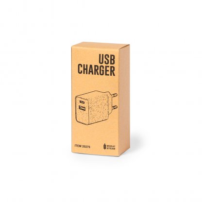 Bloc De Charge Rapide En Paille De Blé 2 Sorties USB Et USB C AVERY Emballage